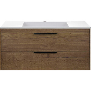 Тумба с раковиной Vincea Chiara 2D 100х47 T.Oak, раковина белая (VMC-2C2100TO, VCB-13100W)