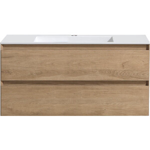 Тумба с раковиной Vincea Luka 100х47 N.Oak, раковина белая (VMC-2L100NO, VCB-13100W)