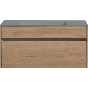 Тумба с раковиной Vincea Chiara 100х43 N.Oak, раковина серая (VMC-2C100NO, VCB-13100G)