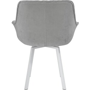 ОЛМЕКО Стул "Квинта" /(велюр тенерифе грей / металл белый)