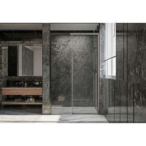 Душевая дверь Veconi Premium Trento PTD-30GR 130х200 прозрачная, брашированный графит (PTD30-GR-130-01-C4)