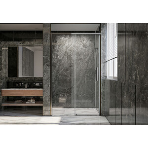 Душевая дверь Veconi Premium Trento PTD-40GR 130х200 прозрачная, брашированный графит (PTD40-GR-130-01-C4)