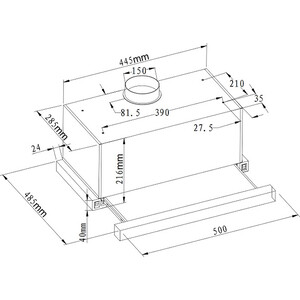 Вытяжка встраиваемая Evelux TEL 50 X