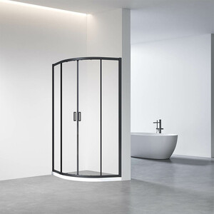 Душевой уголок Veconi Rovigo RV-01B 90x90 прозрачный, черный (RV01B-90-01-C7)