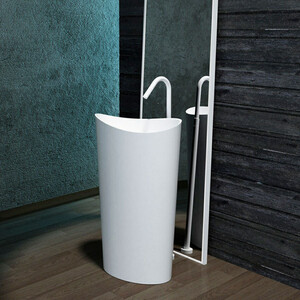 Раковина напольная Montebianco Onda grande 60x37 белая матовая (13008)