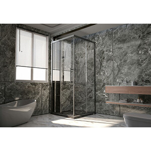 Душевая дверь Veconi Premium Trento PTC-20GR 90х200 прозрачная, брашированный графит (PTC20-GR-90-01-C4)