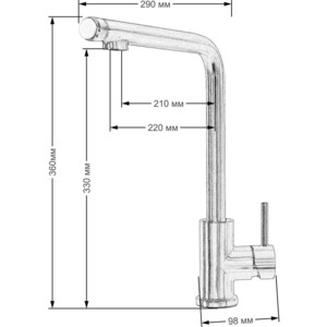 Смеситель для кухни Seaman Eco Koblenz с подключением фильтра, нержавеющая сталь (SSN-2128-SS)