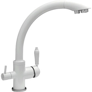Смеситель для кухни Seaman Barcelone с подключением фильтра, белый (SSL-5382-SG)