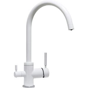 Смеситель для кухни Seaman Barcelone с подключением фильтра, белый (SSL-5385-SG)