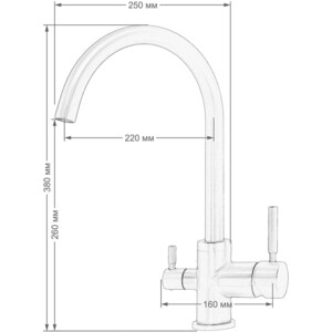 Смеситель для кухни Seaman Barcelone с подключением фильтра, белый (SSL-5385-SG)