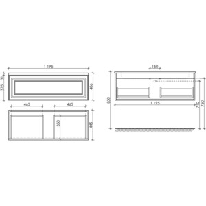 Тумба с раковиной Sancos Very 120х45 Doha Soft (VR120SM, CN7016)