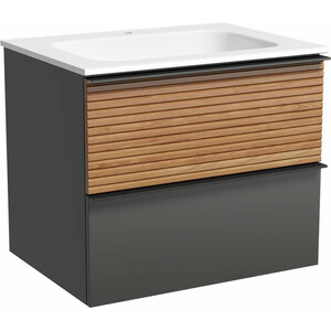 Тумба с раковиной Sancos Delta 60х45 дуб красный/графит (DL60GR, CN7011)