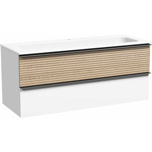 Тумба с раковиной Sancos Delta 120х45 дуб светлый/белый (DL120W, CN7016)