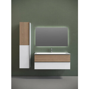 Тумба с раковиной Sancos Delta 120х45 дуб светлый/белый (DL120W, CN7016)