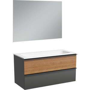 Мебель для ванной Sancos Delta 100х45 дуб красный/графит