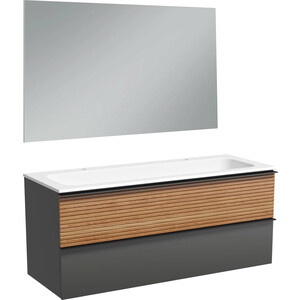 Мебель для ванной Sancos Delta 120х45 дуб красный/графит