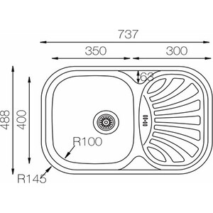 Кухонная мойка Wellinox GAL737.488.GW8K нержавеющая сталь