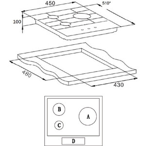 Газовая варочная панель Weissgauff HGG 431 XR