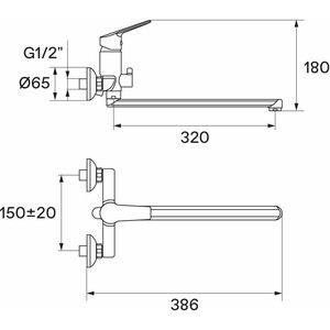 Смеситель для ванны Santek Венга универсальный, хром (WH5A12003C001)