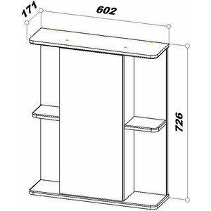 Зеркальный шкаф Sanstar 60х70 белый (219.1-2.4.1.)