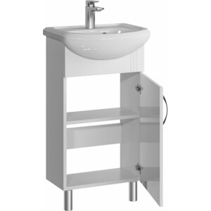 Тумба с раковиной Sanstar Вольга 45х25 белая (357.1-1.4.1.КЭЛЕ)