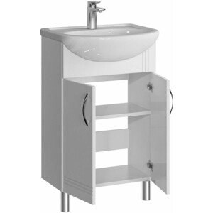 Тумба с раковиной Sanstar Вольга 50х30 белая (334.1-1.4.1.КУЮТ)