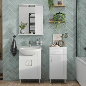 Тумба с раковиной Sanstar Вольга 50х30 белая (334.1-1.4.1.КУЮТ)