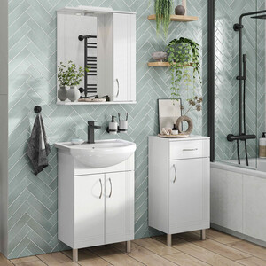 Тумба с раковиной Sanstar Вольга 50х30 белая (334.1-1.4.1.КУЮТ)