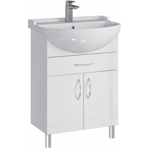 Тумба с раковиной Sanstar Вольга 60х30 белая (337.1-1.4.1.КАМУ)