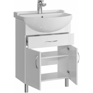 Тумба с раковиной Sanstar Вольга 60х30 белая (337.1-1.4.1.КАМУ)