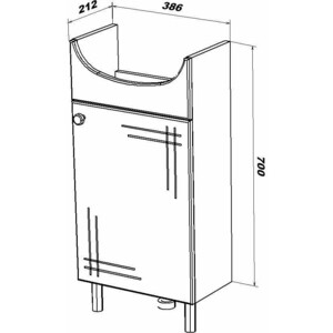 Тумба под раковину Sanstar Июнь 40х20 белая (149.1-1.4.1.)
