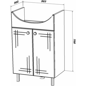 Тумба под раковину Sanstar Июнь 55х30 белая (335.1-1.4.1.)