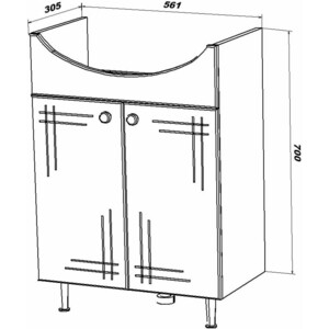 Тумба под раковину Sanstar Июнь 60х30 белая (2.1-1.4.1.)