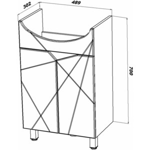 Тумба под раковину Sanstar Каскад 50х30 белая (355.1-1.4.1.)