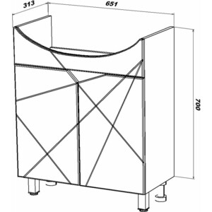 Тумба под раковину Sanstar Каскад 70х30 белая (267.1-1.4.1.)