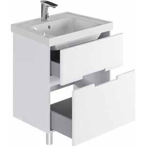 Тумба с раковиной Sanstar Ориана 60 напольная, белая, Универсал Енисей