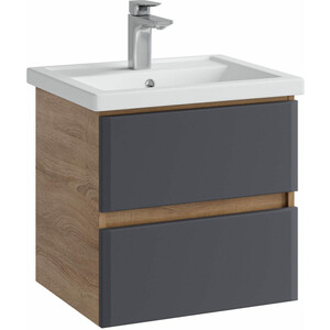 Тумба с раковиной Sanstar Инфинити 50х40 дуб сонома светлый/графит софт (390.1-1.4.1.КЕНИ)