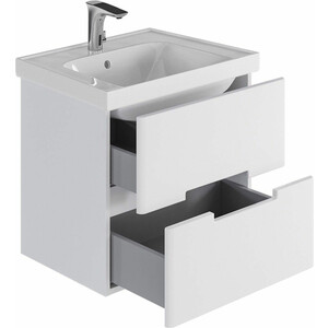 Тумба с раковиной Sanstar Ориана 60 подвесная, белая, Универсал Енисей