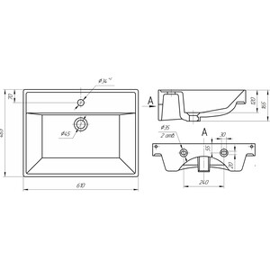 Раковина мебельная Sanstar Универсал Енисей 60 (4607152361674)