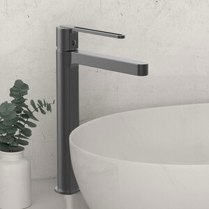 Смеситель для раковины Vincea Rondo вороненая сталь (VBF-1R2GM)