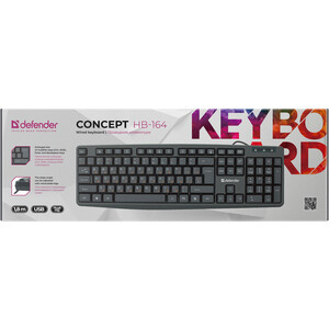 Клавиатура Defender Concept HB-164 black (USB, 104 кл. +12FN) (45164)