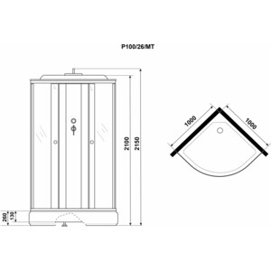 Душевая кабина Niagara Promo P100/26/MT 100х100х215