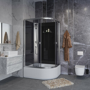 Душевая кабина Niagara Eco E110/80/40L/TN/BK 110х80х195 левая