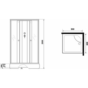 Душевая кабина Niagara Eco E90/26Q/TN/BK 90х90х200