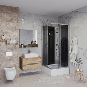 Душевая кабина Niagara Eco E90/26Q/TN/BK 90х90х200