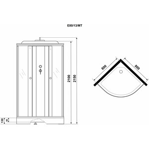Душевая кабина Niagara Eco E80/13/MT 80х80х215