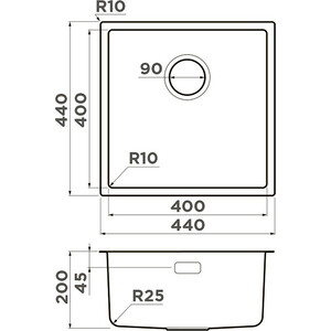 Кухонная мойка Omoikiri Tadzava 44-U/I-GM Ultra вороненая сталь (4993265)