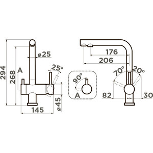 Смеситель для кухни Omoikiri Nagano-TO с подключением фильтра, toscana (4994434)