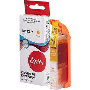 Картридж Sakura 2046C001 (481XL Yellow) для Canon, желтый, 12 мл., 824 к.