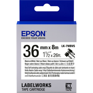 Картридж Epson ленточный - LK-7WBVS SLCW BLK/WHT/36/8